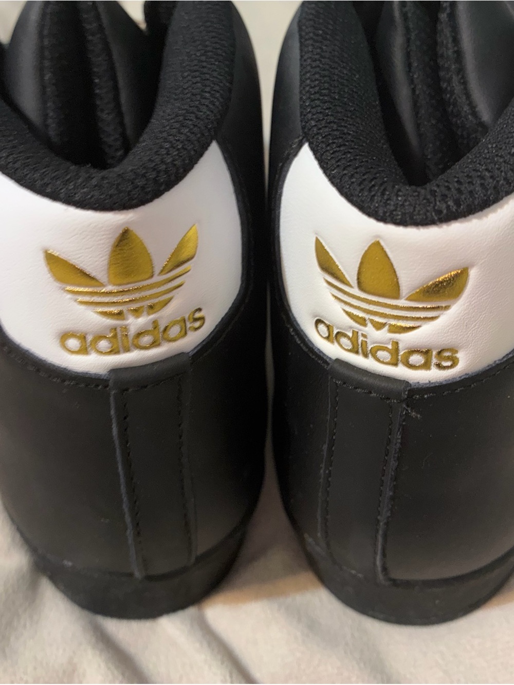 Adidas Men’s  Black & White Pro Model Sneakers with Gold Logo - Picture 4 of 7
